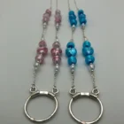 Group blue and pink Murano eyeglasses chain from the Woods & Byrne collection