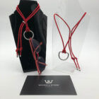 Imperial red casual eyeglass cord "D Ring" by Woods & Byrne