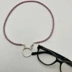 Pink glasses chain braided leather sterling silver collection by Woods & Byrne