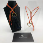 Fox orange casual eyeglass cord "D Ring" by Woods & Byrne