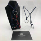 Midnight blue casual eyeglass cord "D Ring" by Woods & Byrne